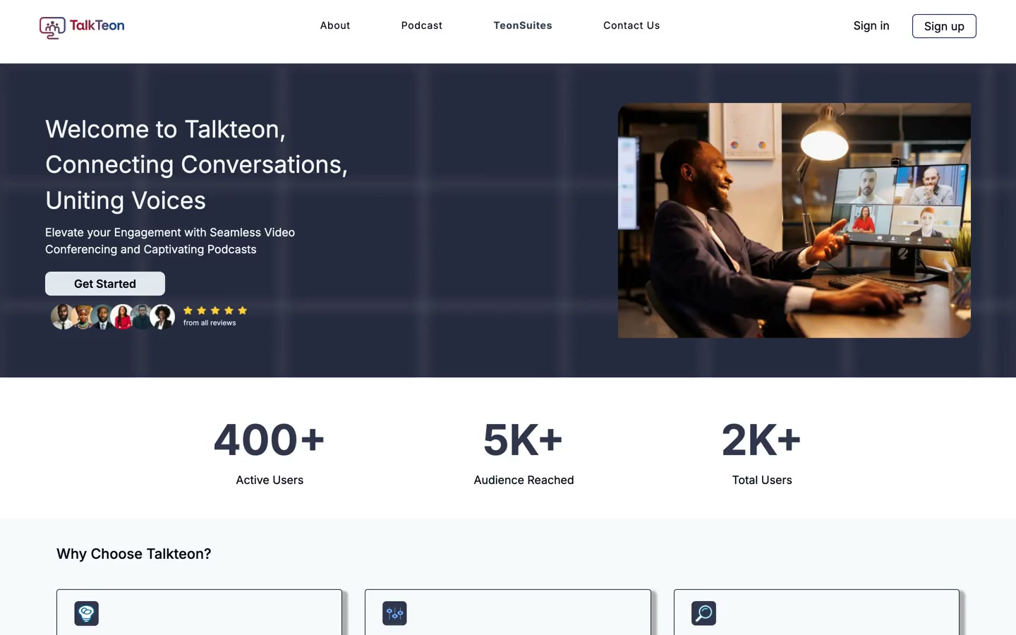 Talkteon home page
